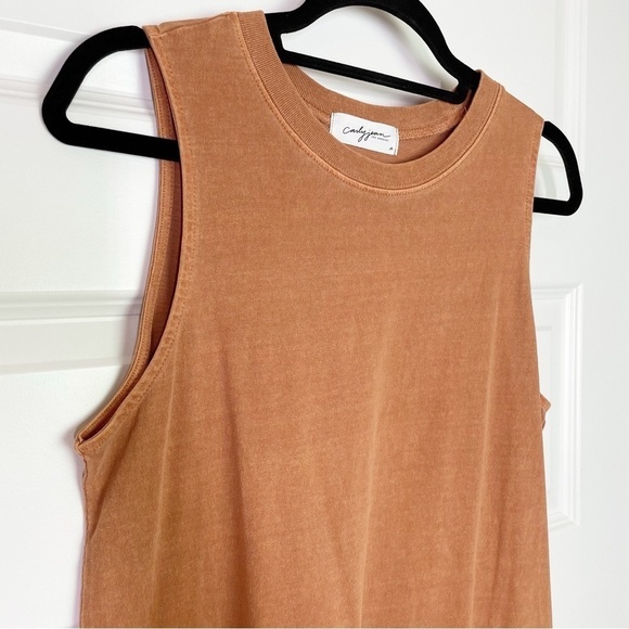 Carly Jean Los Angeles CJLA Playa Heather Cotton Mini Dress in Amber NWOT - Picture 7 of 7